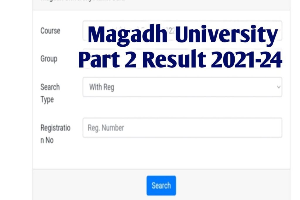 Magadh University Part 2 Result 2021-24, BA BSc BCom 2nd Year Results