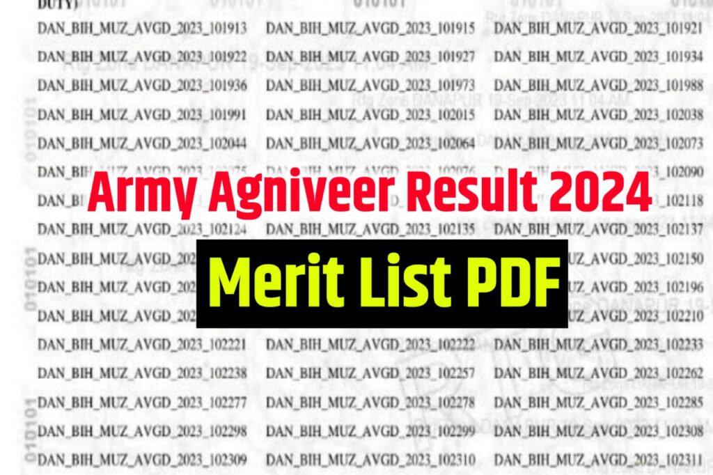 Indian Army Agniveer Result 2024, Check Cut-Off Marks & Merit List