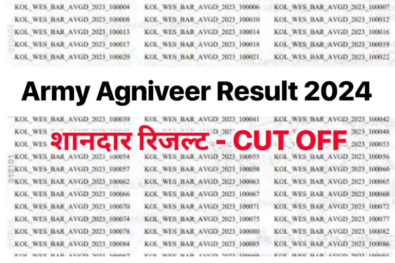 Army Agniveer Result 2024, Check Cut-Off Marks & Merit List PDF