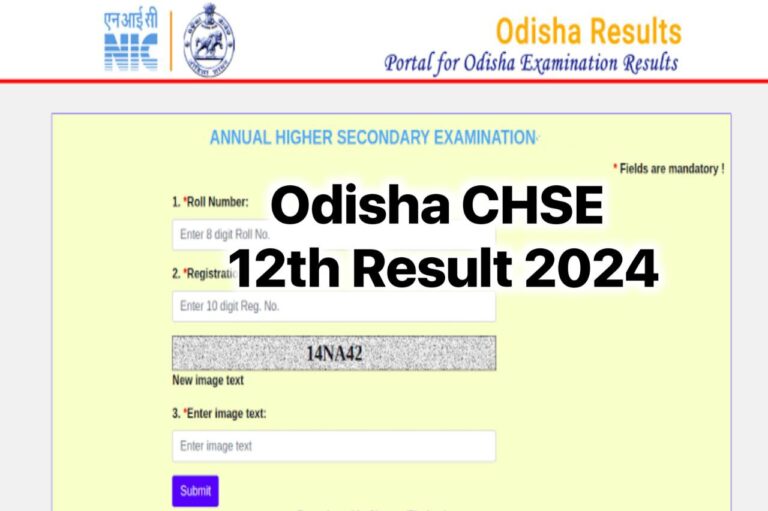 Odisha CHSE 12th Result 2024 at orissaresults.nic.in , Odisha Plus Two Marksheet