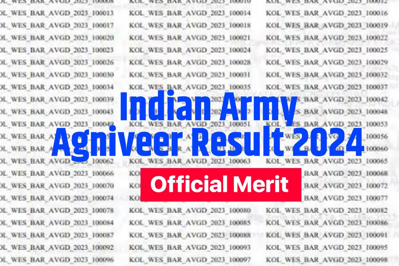 Indian Army Agniveer Result 2024 Sarkari Result, Check Cut-Off Marks & Selection List