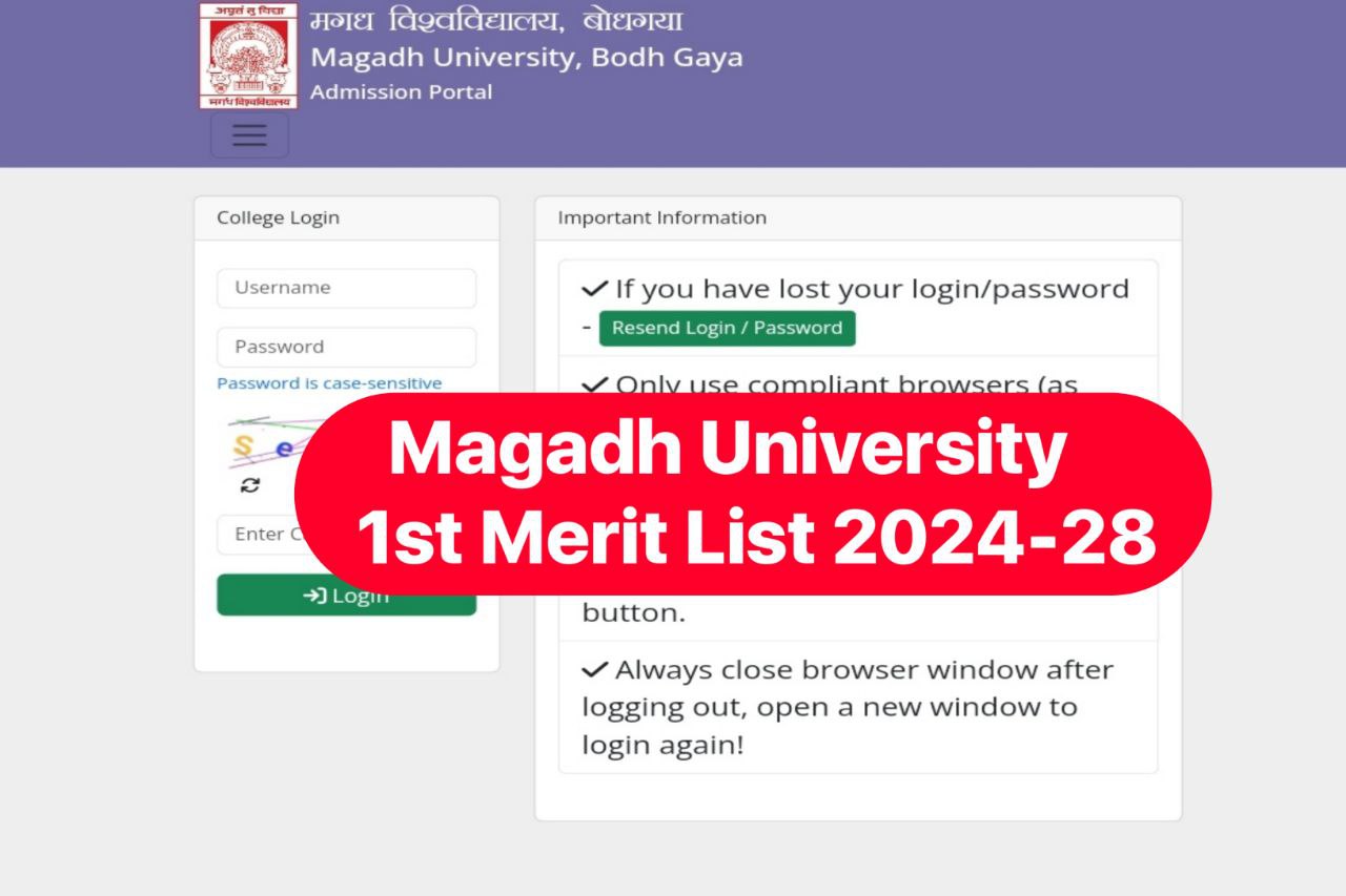 Magadh University 1st Merit List 2024 : मगध विश्वविघालय फर्स्ट मैरिट लिस्ट जारी के बाद, ऐसे कर सकते हैं फटाफट चेक एंव डाउनलोड