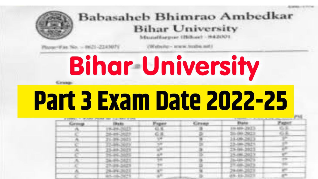 BRABU Part 3 Exam Date 2022-25 : Check TDC Part 3 Examination Program