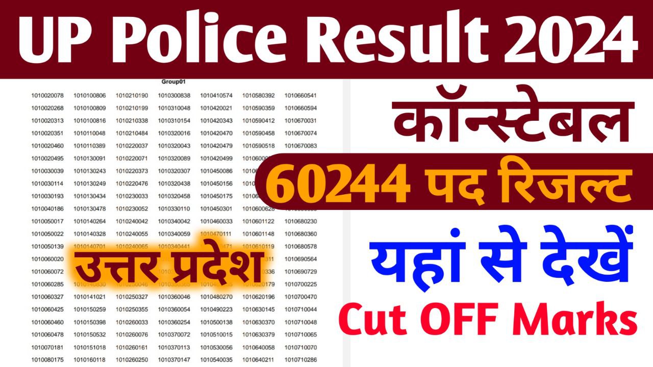 UP Police Result 2024 Kaise Dekhe: (रिजल्ट लिंक) - Check Constable Cut Off Marks, Merit List Download